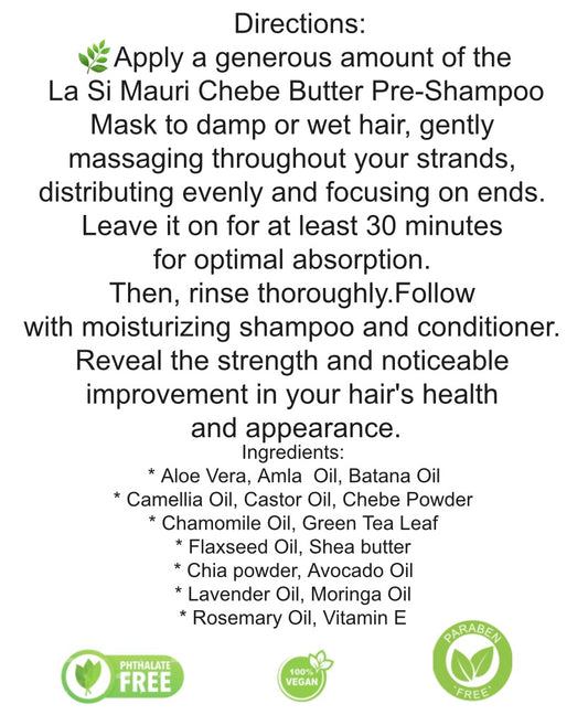 La Si Mauri Chebe Butter Pre-Shampoo Mask-8 fl oz