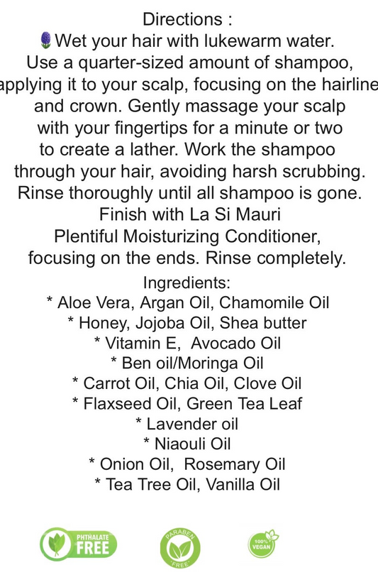 La Si Mauri Plentiful Moisturizing Shampoo-16 fl oz