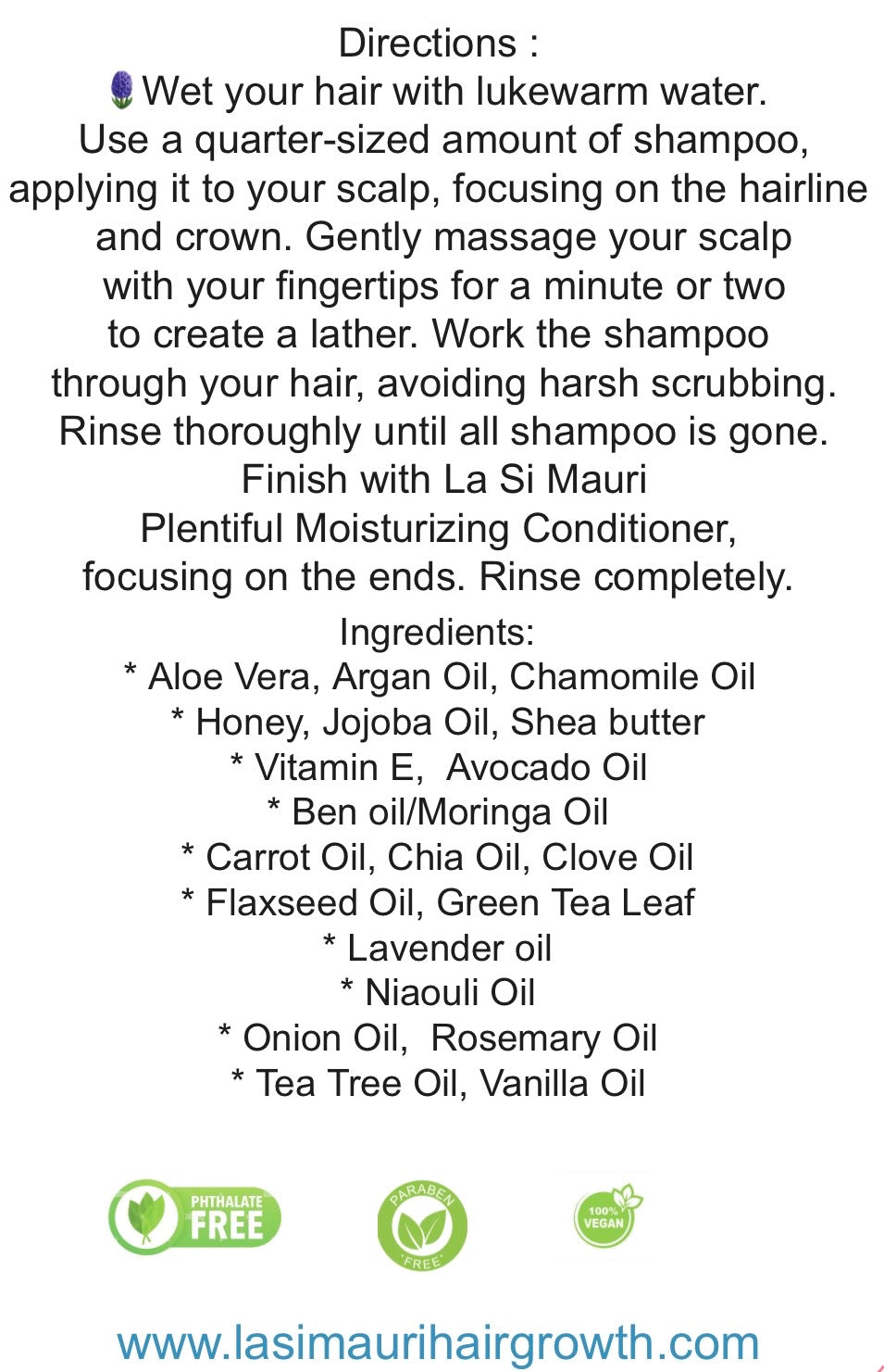 La Si Mauri Plentiful Moisturizing Shampoo-16 fl oz